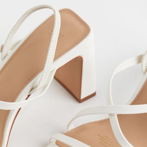 H&M White Square Toe Heeled Sandals - Picture 3 of 13